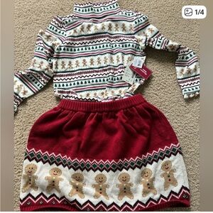 Festive Gingerbread Sweater and Skirt Set